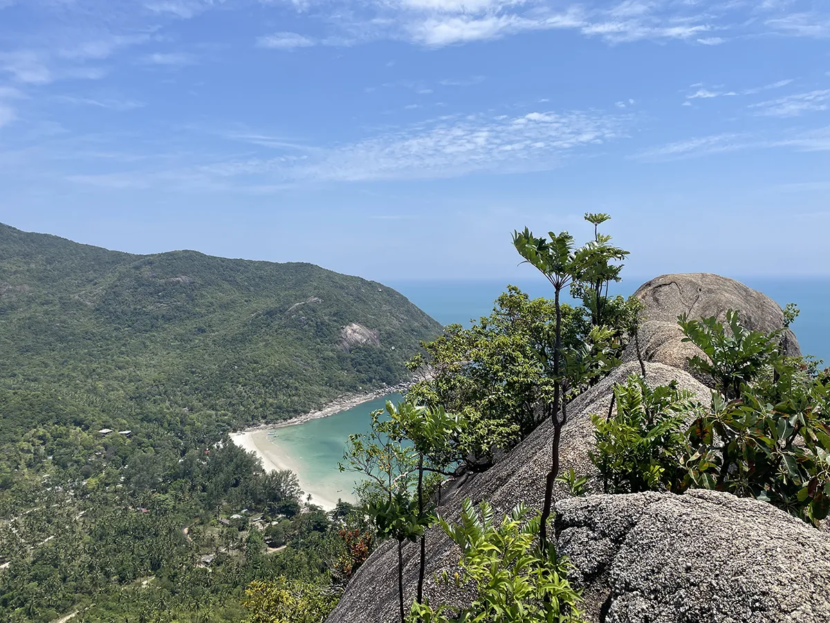 Bottle Beach Viewpoint panorama jungle and turquoise bay Koh Phangan