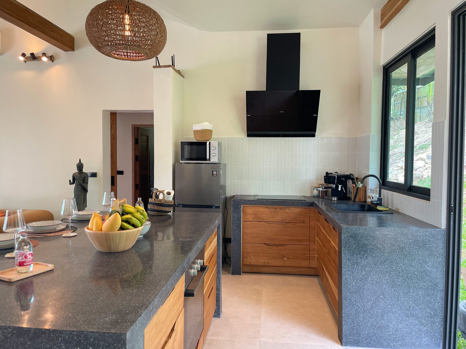Kitchen view garden Villa Altura private villa Koh Phangan