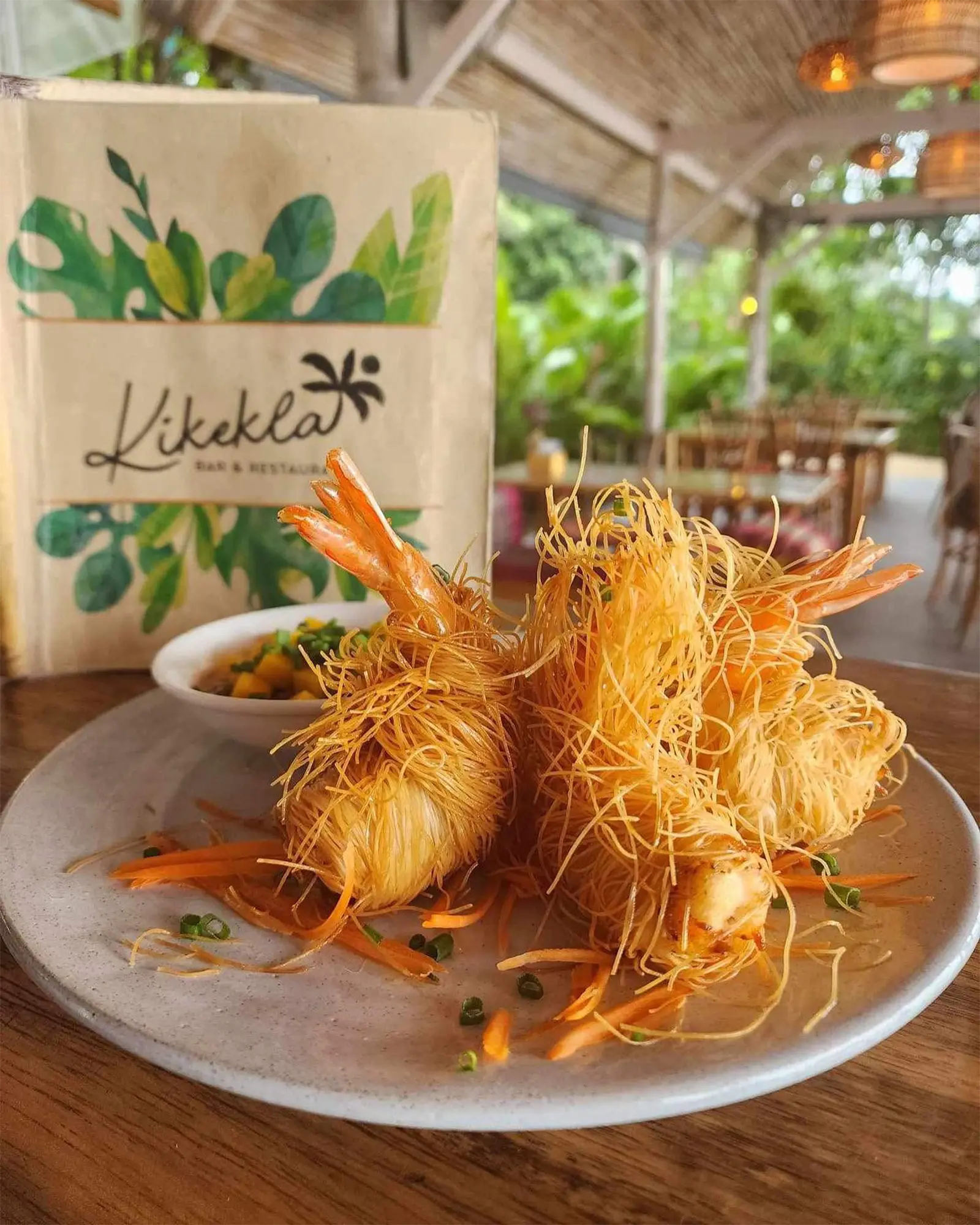 Crispy shrimp dish at Kikekla Bar and Restaurant Hin Kong Koh Phangan