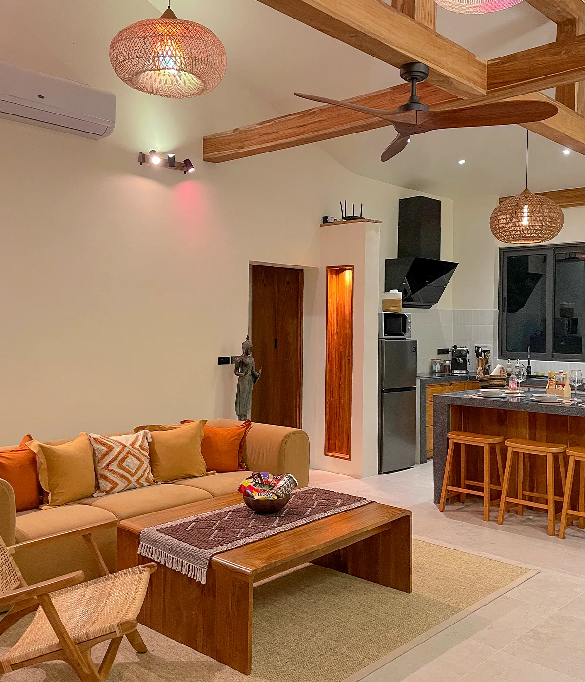 Open plan living room lounge Villa Altura private villa Koh Phangan