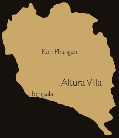 Carte de Koh Phangan situant Villa Altura près de Thong Sala