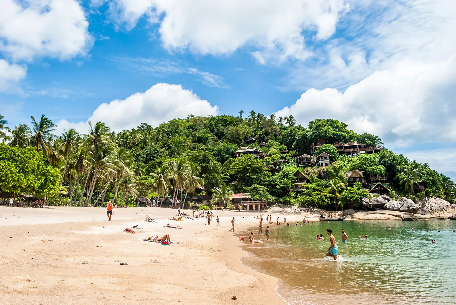 Than Sadet beach east coast Koh Phangan tropical jungle river
