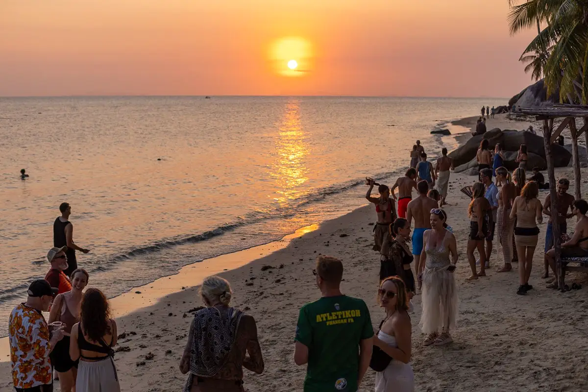 Coucher de soleil vue mer saison fraîche Villa Altura Koh Phangan Décembre Mars