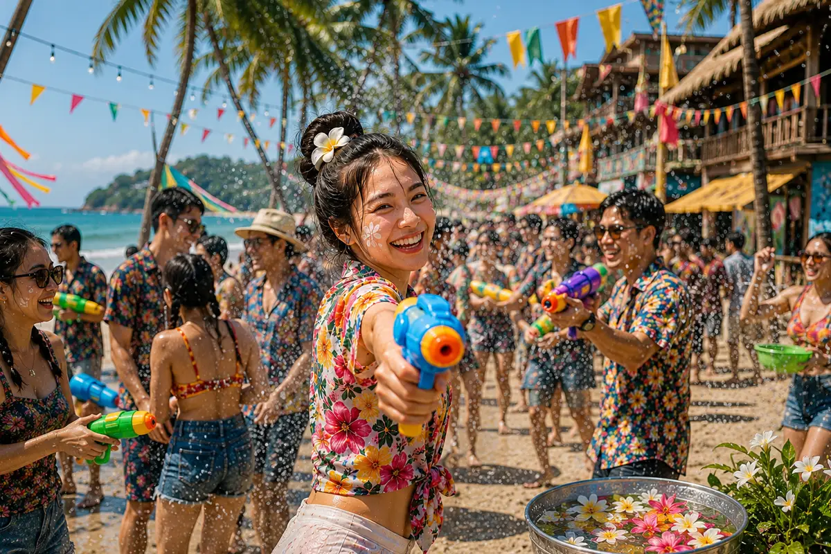 Saison chaude Songkran atmosphère tropicale Koh Phangan Avril Juin