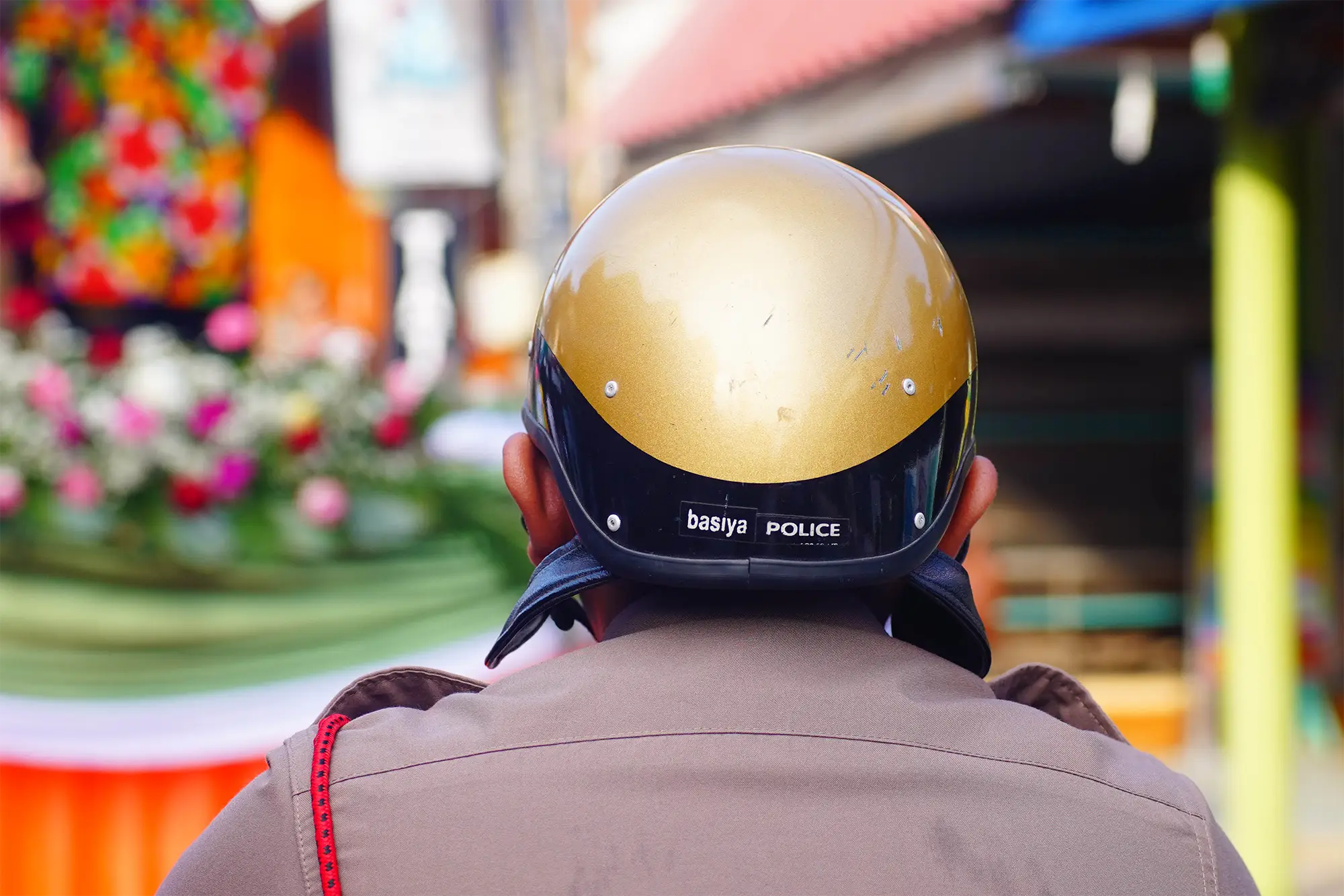 Scooter helmet, getting ready to ride in Koh Phangan