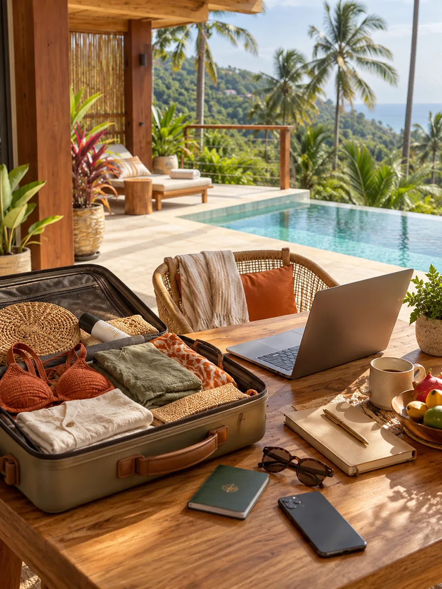 Traveller relaxing on holiday at Villa Altura, Koh Phangan